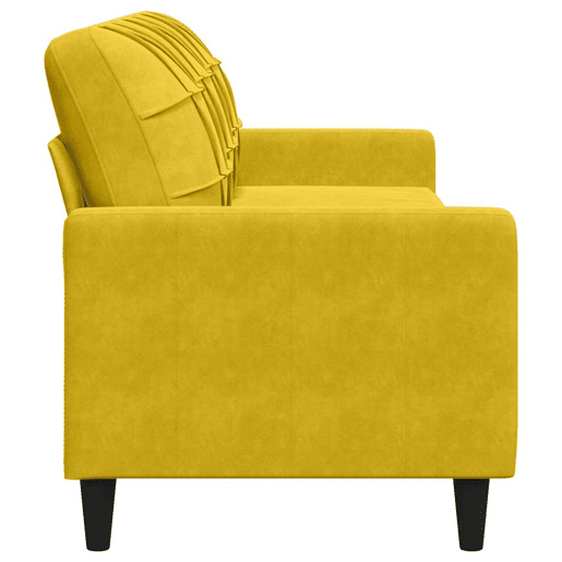 vidaXL Sofá de 3 lugares 210 cm veludo amarelo vidaXL Sofá de 3 lugares 210 cm veludo amarelo