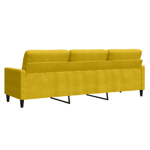 vidaXL Sofá de 3 lugares 210 cm veludo amarelo vidaXL Sofá de 3 lugares 210 cm veludo amarelo
