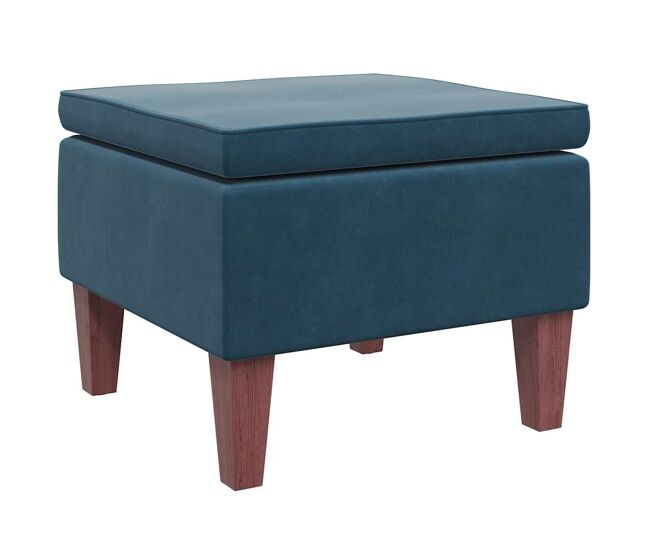 Vidaxl taburete con patas de madera terciopelo azul