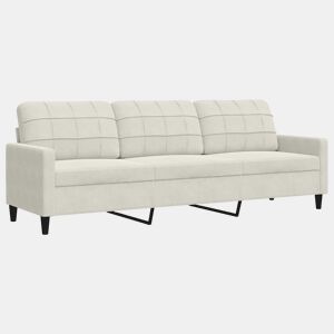 vidaXL Sofá de 3 lugares 210 cm veludo cor creme