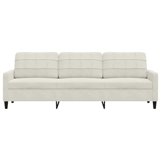vidaXL Sofá de 3 lugares 210 cm veludo cor creme