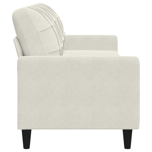 vidaXL Sofá de 3 lugares 210 cm veludo cor creme