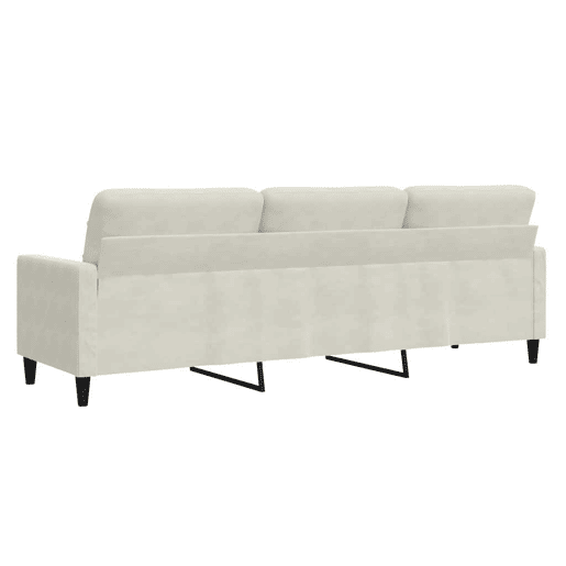 vidaXL Sofá de 3 lugares 210 cm veludo cor creme