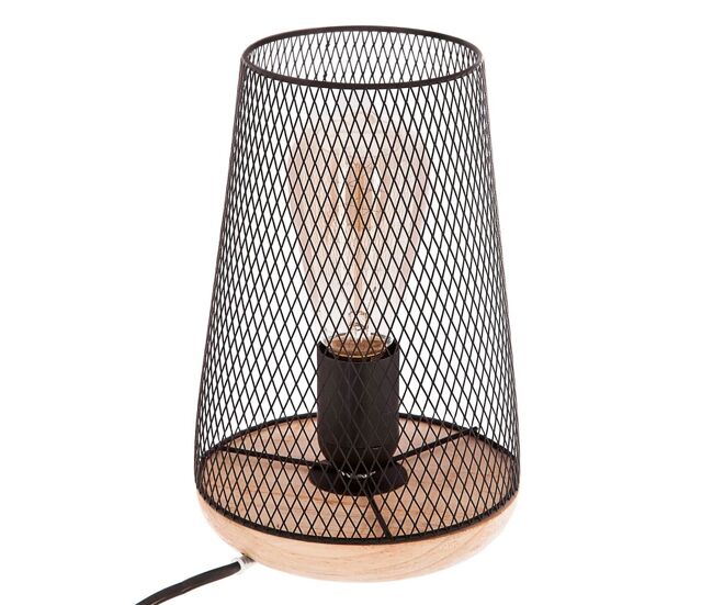 Well home - lámpara de metal de madera negra