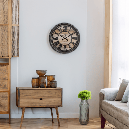 WELL HOME - Relógio decorativo em relevo de plástico Ø49x5cm