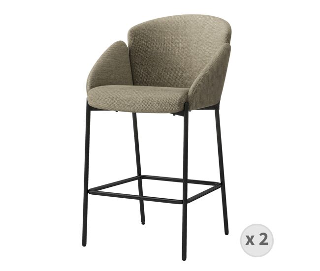 Silla de bar de tela marrone (x2)