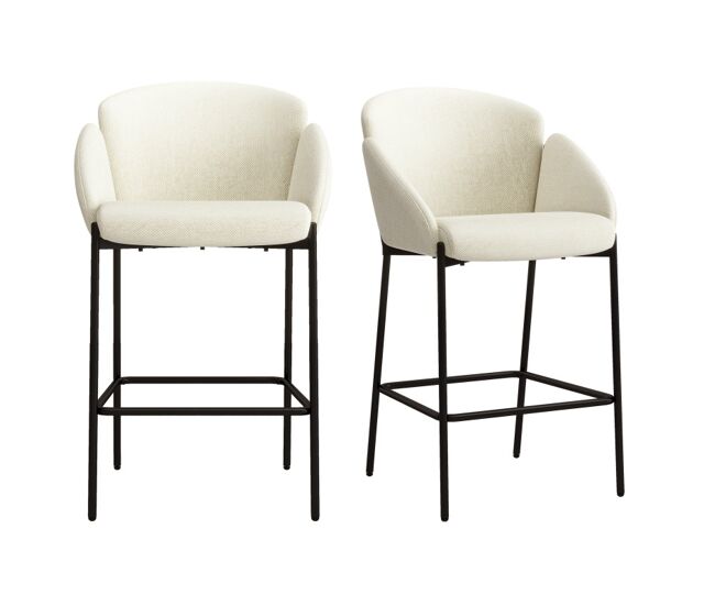Silla de bar de tela ecru (x2)