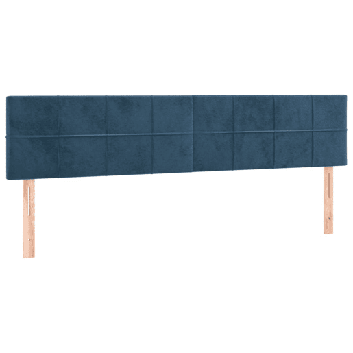 vidaXL Cabeceira de cama c luzes LED veludo 160x5x7888cm azul-escuro