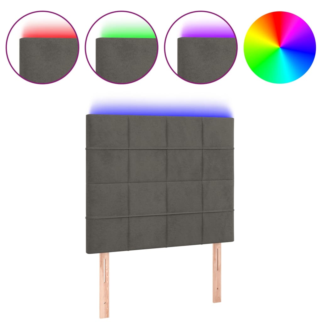 Cabecero Con Led 100 Gris Oscuro