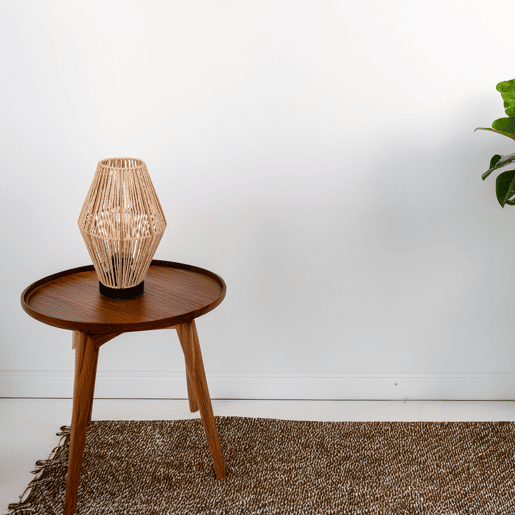 WELL HOME - Candeeiro de mesa 'Aissa Nature' com estrutura metálica