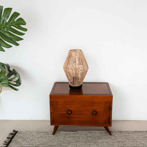 WELL HOME - Candeeiro de mesa 'Aissa Nature' com estrutura metálica