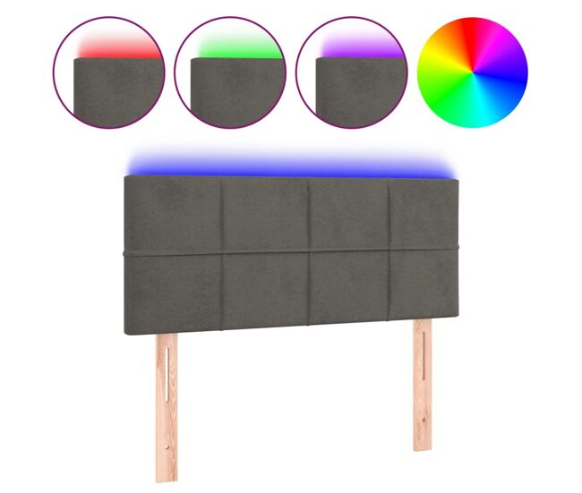 Vidaxl cabecero con led de terciopelo gris oscuro 100x5x78/88 cm