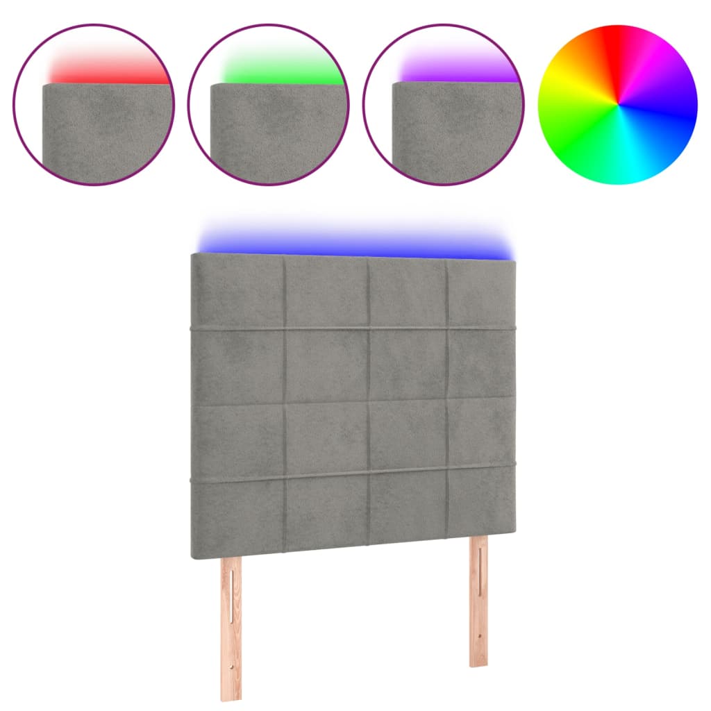 Cabecero Con Led 100 Gris Claro