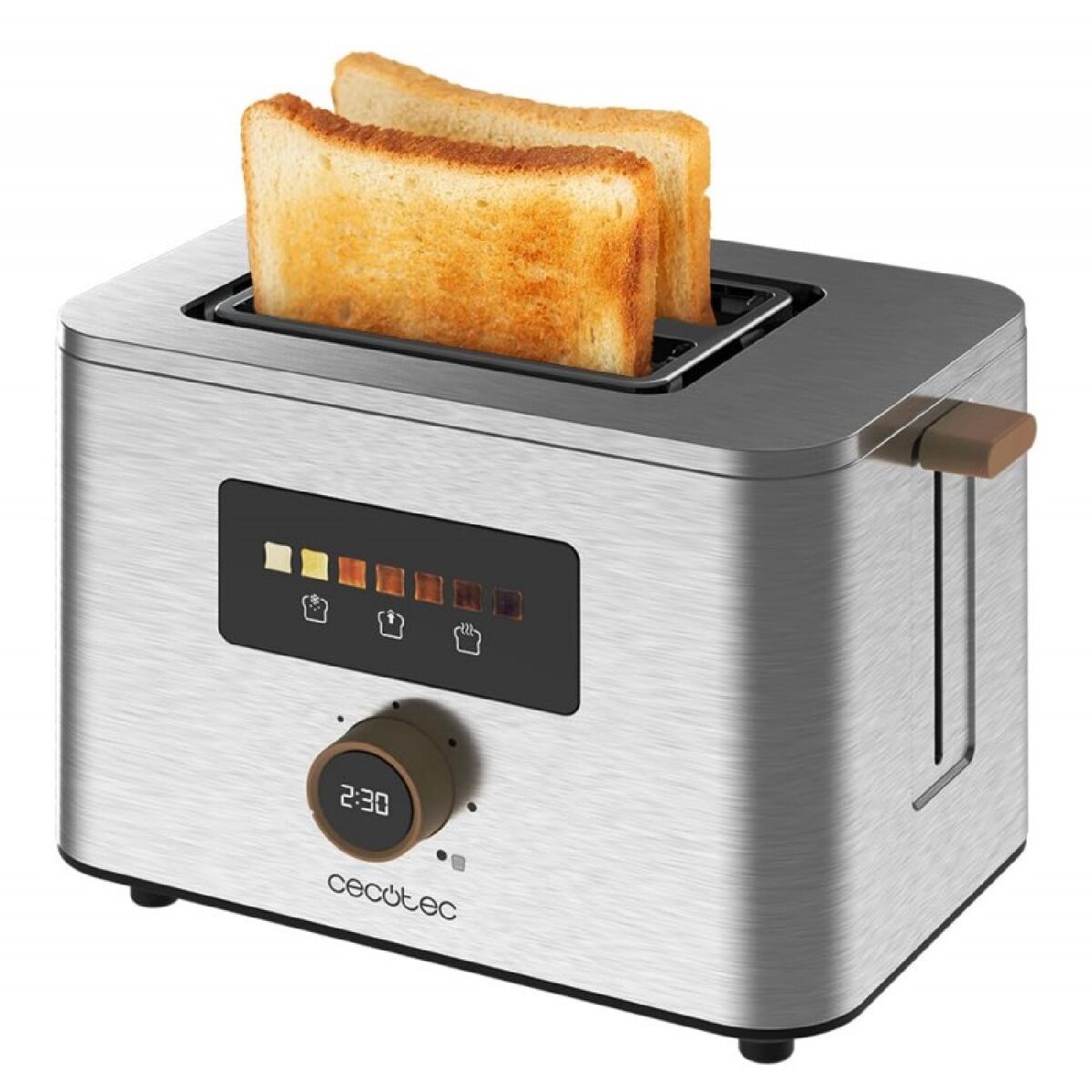 Tostador Cecotec Touch&Toast Double 950W 2 ranuras cortas acero