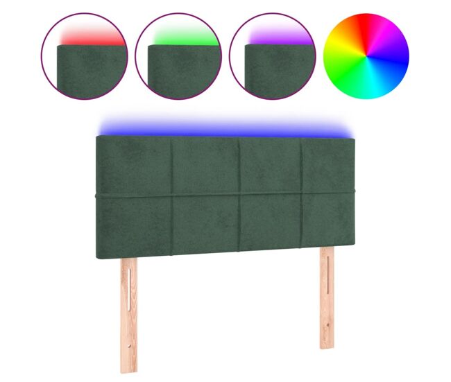 Vidaxl cabecero con led de terciopelo verde oscuro 90x5x78/88 cm