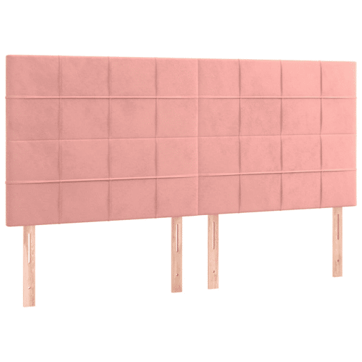 vidaXL Cabeceira de cama c luzes LED veludo 180x5x118128 cm rosa vidaXL Cabeceira de cama c luzes LED veludo 180x5x118128 cm rosa