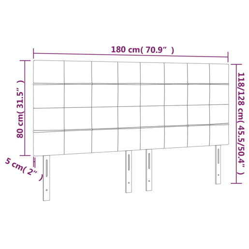 vidaXL Cabeceira de cama c luzes LED veludo 180x5x118128 cm rosa vidaXL Cabeceira de cama c luzes LED veludo 180x5x118128 cm rosa
