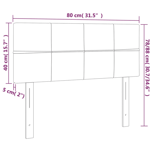 vidaXL Cabeceira de cama c luzes LED veludo 80x5x7888cm cinza-escuro vidaXL Cabeceira de cama c luzes LED veludo 80x5x7888cm cinza-escuro
