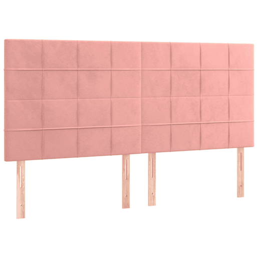 vidaXL Cabeceira de cama c luzes LED veludo 200x5x118128 cm rosa vidaXL Cabeceira de cama c luzes LED veludo 200x5x118128 cm rosa
