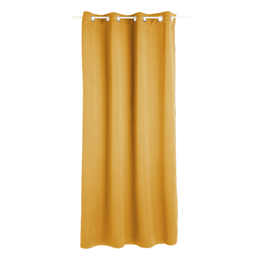 WELL HOME - Cortina blackout de veludo ocre 140 x 260 cm