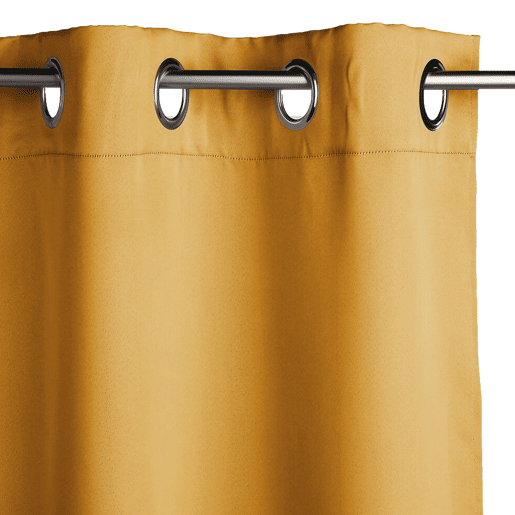 WELL HOME - Cortina blackout de veludo ocre 140 x 260 cm
