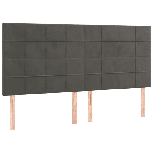 vidaXL Cabeceira de cama c LED veludo 160x5x118128 cm cinza-escuro vidaXL Cabeceira de cama c LED veludo 160x5x118128 cm cinza-escuro