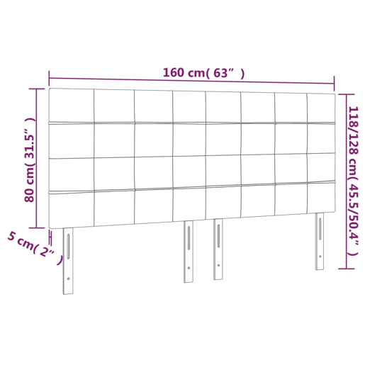 vidaXL Cabeceira de cama c LED veludo 160x5x118128 cm cinza-escuro vidaXL Cabeceira de cama c LED veludo 160x5x118128 cm cinza-escuro