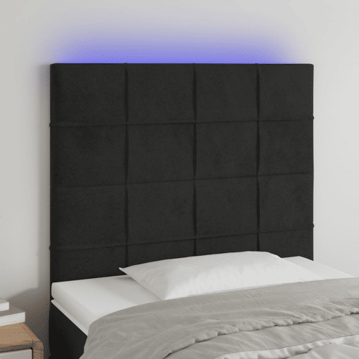 vidaXL Cabeceira cama c LED veludo 80x5x118128 cm preto vidaXL Cabeceira cama c LED veludo 80x5x118128 cm preto
