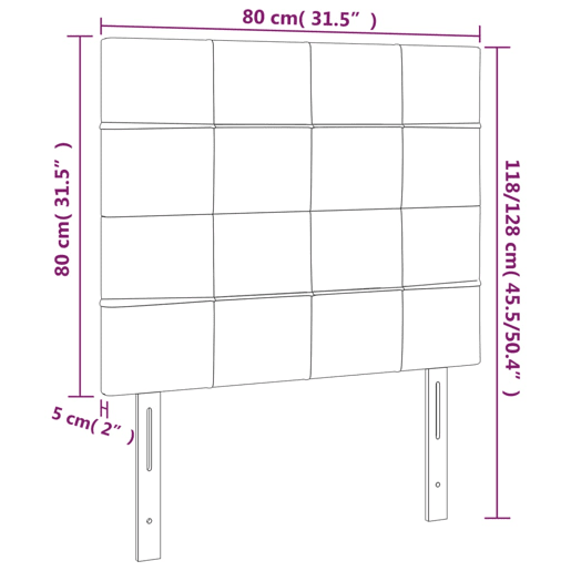 vidaXL Cabeceira cama c LED veludo 80x5x118128 cm preto vidaXL Cabeceira cama c LED veludo 80x5x118128 cm preto