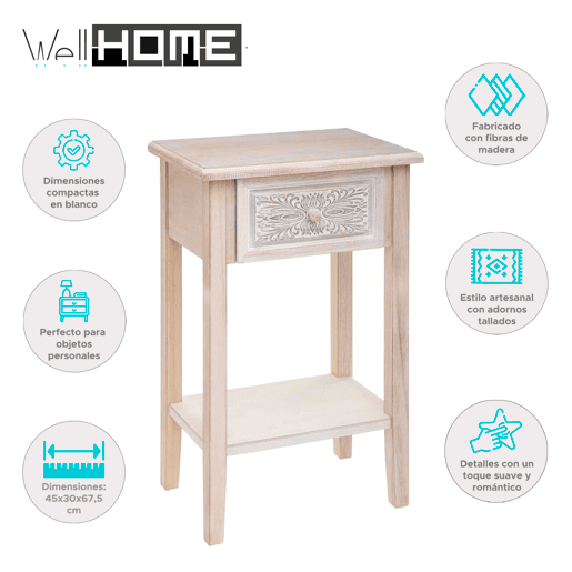 WELL HOME - Mesa de cabeceira para completar sua decoração