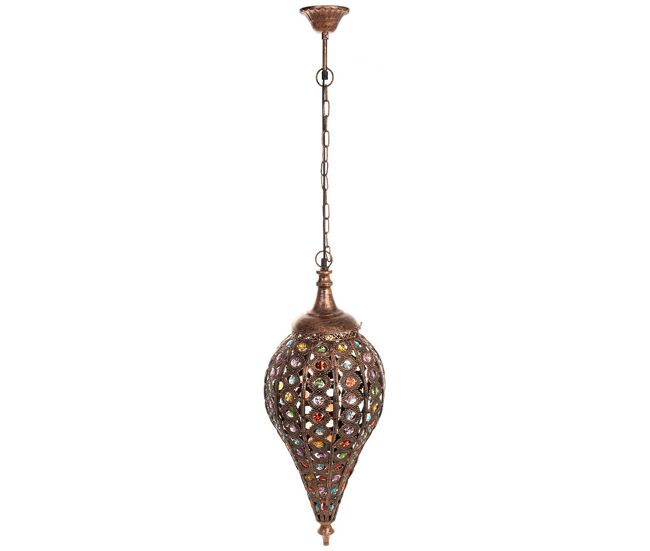 Lámpara de metal cristal acrilico de colores d30x68h cm