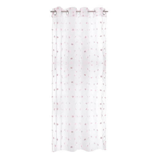 WELL HOME - Cortina infantil Pompons branca e rosa