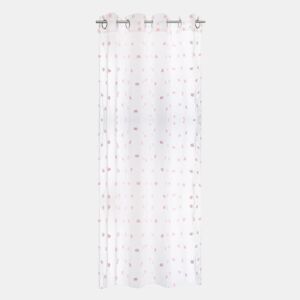 WELL HOME - Cortina infantil Pompons branca e rosa