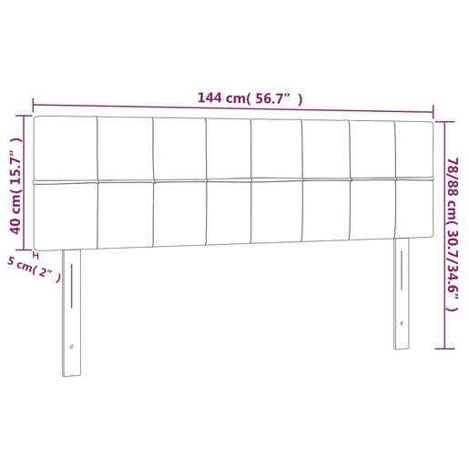 vidaXL Cabeceira de cama c luzes LED veludo 144x5x7888 cm preto vidaXL Cabeceira de cama c luzes LED veludo 144x5x7888 cm preto