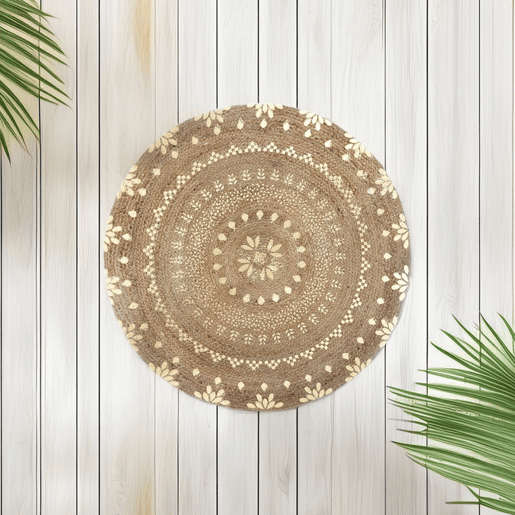 WELL HOME - Tapete de juta dourado brilhante