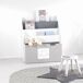 WELL HOME - Estantería con contenedor y ruedines WELL HOME - Estantería con contenedor y ruedines Gris