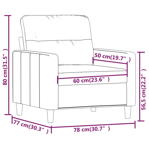 vidaXL Poltrona 60 cm tecido cinzento-escuro vidaXL Poltrona 60 cm tecido cinzento-escuro