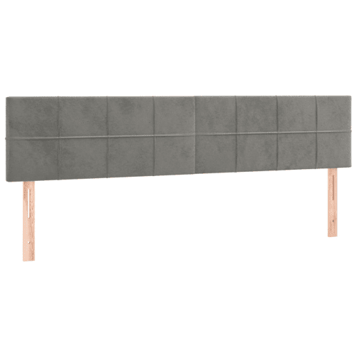 vidaXL Cabeceira de cama cluzes LED veludo 160x5x7888 cm cinza-claro vidaXL Cabeceira de cama cluzes LED veludo 160x5x7888 cm cinza-claro