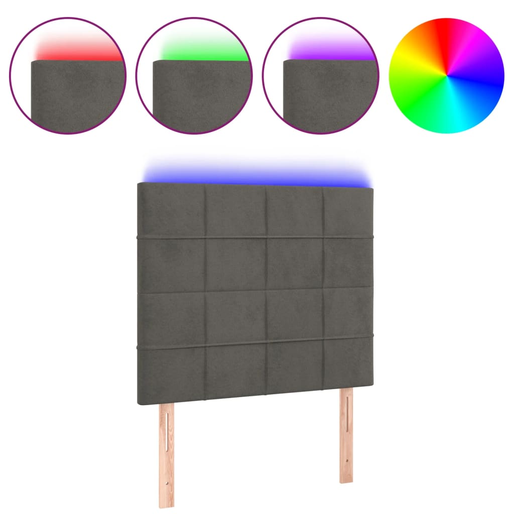 Cabecero Con Led 90 Gris Oscuro