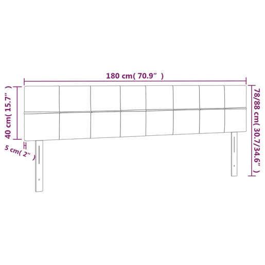 vidaXL Cabeceira de cama cluzes LED veludo 180x5x7888cm cinza-escuro vidaXL Cabeceira de cama cluzes LED veludo 180x5x7888cm cinza-escuro