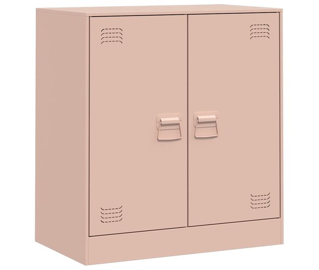 Vidaxl aparador de acero rosa 67x39x73 cm