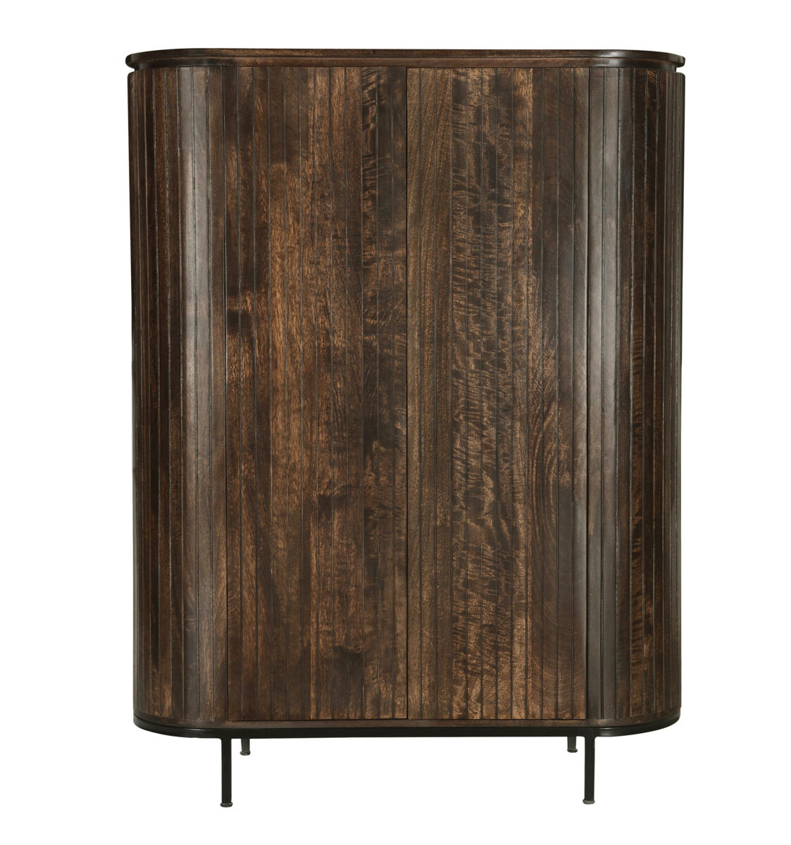 Aparador alto de 115 cm en madera maciza marrón