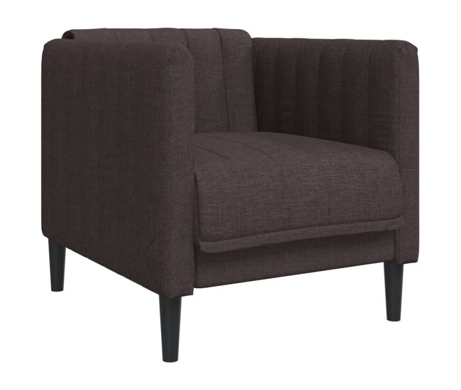 Vidaxl sillón de tela marrón oscuro
