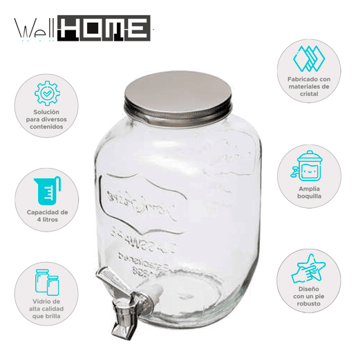 WELL HOME - Dispensador de Bebidas 4L WELL HOME - Dispensador de Bebidas 4L