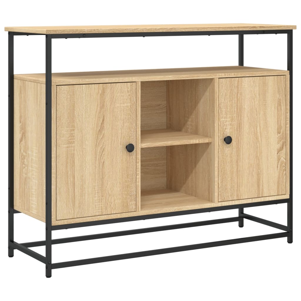 Vidaxl aparador de madera de ingeniería roble sonoma 100x35x80 cm