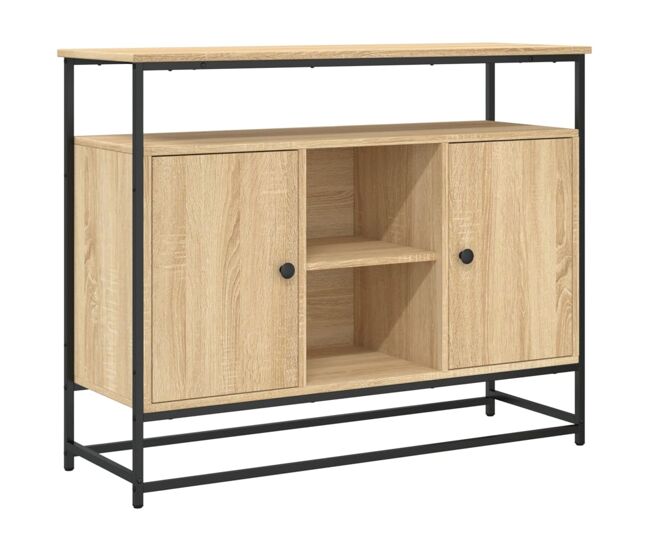 Vidaxl aparador de madera de ingeniería roble sonoma 100x35x80 cm