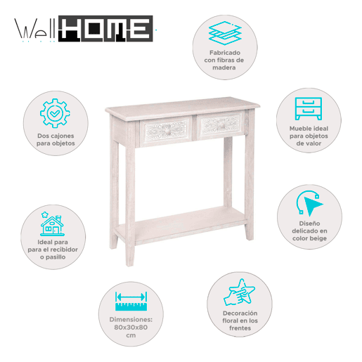 WELL HOME - Consola de 2 gavetas inspirada na natureza