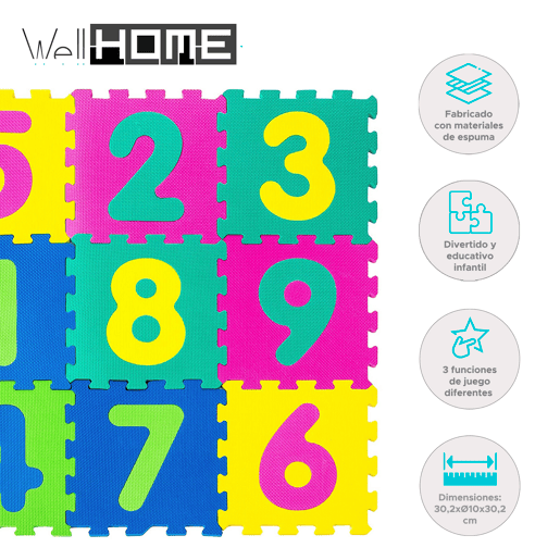 WELL HOME - Tapete infantil com espuma infantil