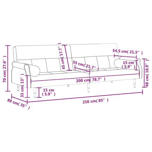 vidaXL Sofá-cama com almofadões veludo preto vidaXL Sofá-cama com almofadões veludo preto