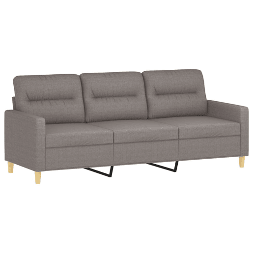 vidaXL Sofá de 3 lugares tecido 180 cm cinzento-acastanhado